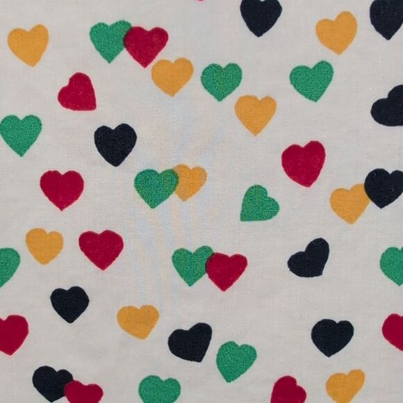 Talbot's Classic Cotton Button Front Shirt Ditsy Hearts Size XL - Picture 8 of 9